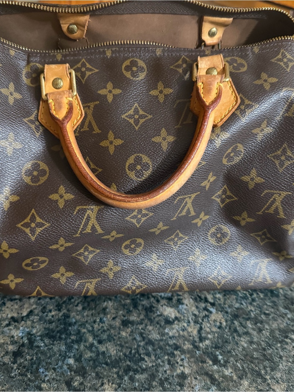 Louis Vuitton Brown Monogram Canvas Satchel with Natural Vachetta Handles-30